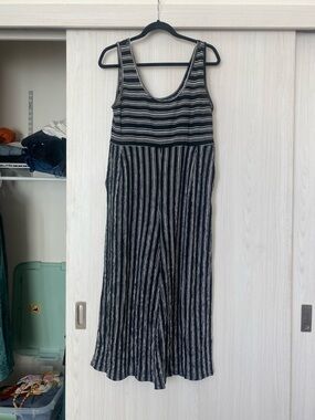 Target Black & White Striped Sleeveless Jumpsuit